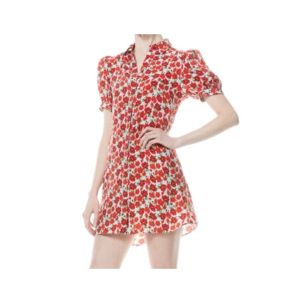 Alice + Olivia Red Floral Dress
